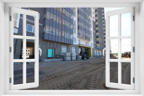 Fototapeta Naklejka Na Ścianę Okno 3D - Photos of the construction process of the residential complex