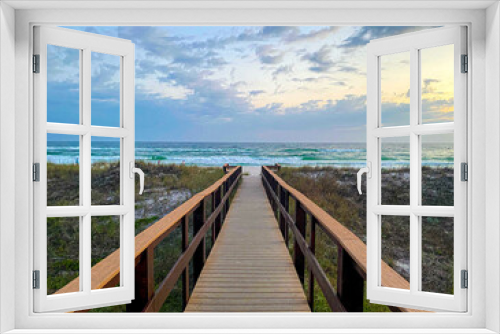 Fototapeta Naklejka Na Ścianę Okno 3D - Boardwalk to the Beach, Panama City, Florida