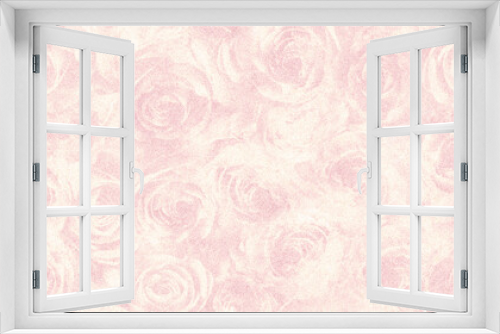 Fototapeta Naklejka Na Ścianę Okno 3D - Tekstura z motywem róż w kolorze pudrowego różu. Grafika cyfrowa przeznaczona do druku na tkaninie, ozdobnym papierze, wizytówkach, zaproszeniach, tapecie tle fotograficznym