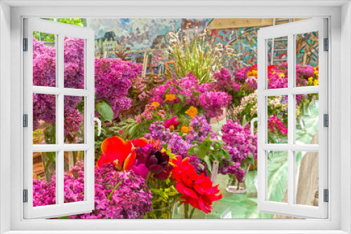 Fototapeta Naklejka Na Ścianę Okno 3D - Exhibition of lilacs in the botanical garden