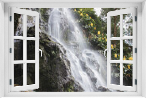 Fototapeta Naklejka Na Ścianę Okno 3D - waterfall in the mountains, Azores