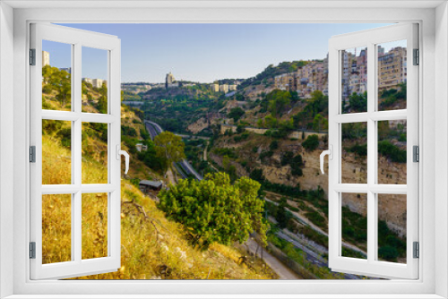 Nahal HaGiborim (Wadi Rushmiya) valley and road, in Haifa