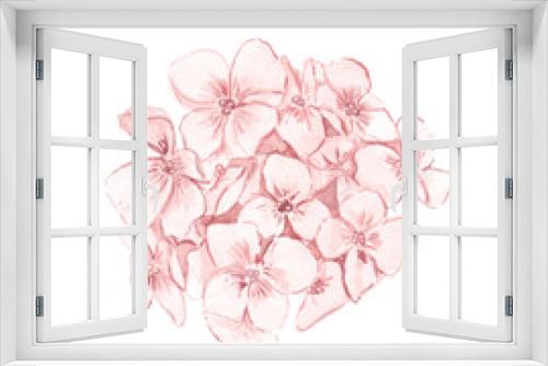Fototapeta Naklejka Na Ścianę Okno 3D - Blush Pink Watercolour painted hydrangea