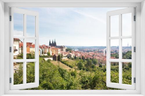 Fototapeta Naklejka Na Ścianę Okno 3D - View of Prague Castle and the city from the terrce of Strahov Monastery.