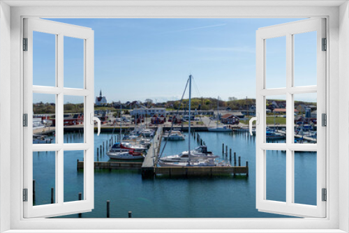 Fototapeta Naklejka Na Ścianę Okno 3D - Boats and the city of Bagenkop, Langeland island, Denmark	