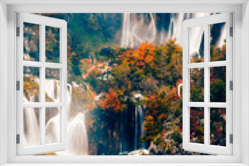 Fototapeta Naklejka Na Ścianę Okno 3D - Autumn Waterfalls in Croatia