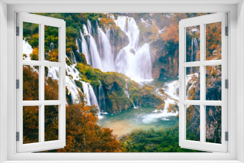 Fototapeta Naklejka Na Ścianę Okno 3D - Autumn Waterfalls in Croatia