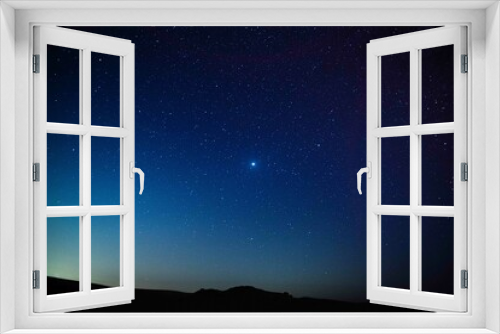 Fototapeta Naklejka Na Ścianę Okno 3D - blue sky with stars at night