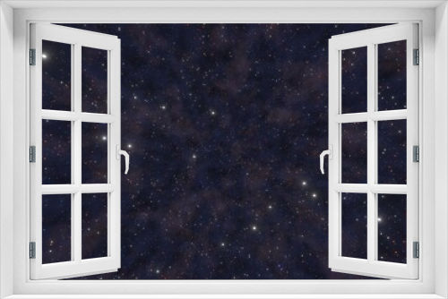 Fototapeta Naklejka Na Ścianę Okno 3D - Starry space or star field background. Outer space wallpaper and starry night sky. Stars in the night sky nebula and galaxy 3d illustration.