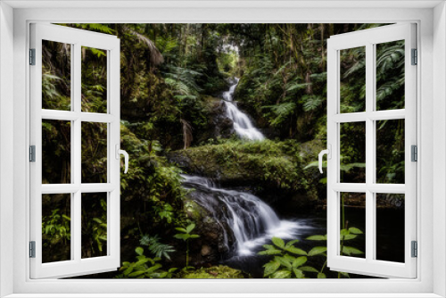 Fototapeta Naklejka Na Ścianę Okno 3D - Biog Island Hawaii Waterfall