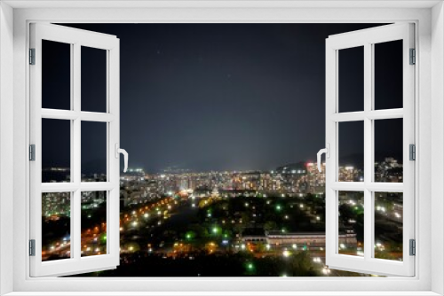 Fototapeta Naklejka Na Ścianę Okno 3D - 城のある景色-夜