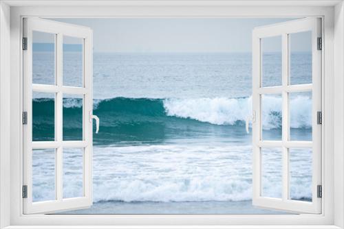 Fototapeta Naklejka Na Ścianę Okno 3D - Ocean or sea tropical waves. Ocean background, seascape. Tropical beach with wave, nature background. Copy space of summer vacation and travel concept.