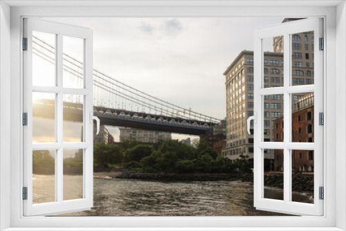 Fototapeta Naklejka Na Ścianę Okno 3D - Pont de Manhattan à New York aux USA 