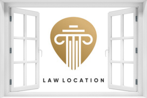 Fototapeta Naklejka Na Ścianę Okno 3D - Law location icon vector with modern element concept logo design Premium Vector