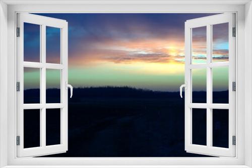 Fototapeta Naklejka Na Ścianę Okno 3D - zachód słońca