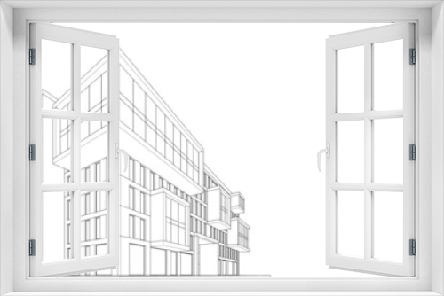 Fototapeta Naklejka Na Ścianę Okno 3D - Office building architecture 3d rendering