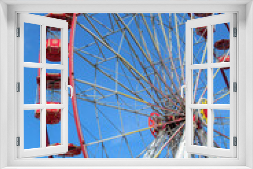 Fototapeta Naklejka Na Ścianę Okno 3D - Big Red Ferris Wheel