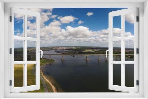 Fototapeta Naklejka Na Ścianę Okno 3D - A high angle view of the Orwell Bridge near Ipswich, Suffolk, UK