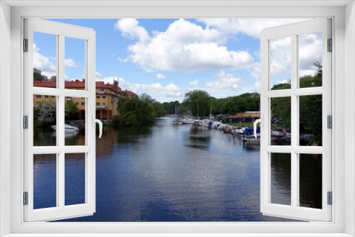 Fototapeta Naklejka Na Ścianę Okno 3D - A glimpse of one of Stockholm's canals