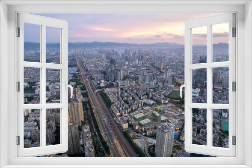 Fototapeta Naklejka Na Ścianę Okno 3D - City skyline of Kunming China