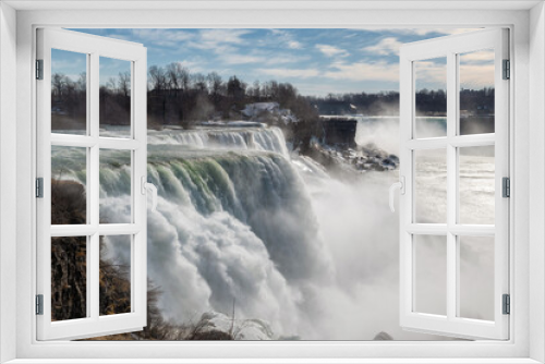 Fototapeta Naklejka Na Ścianę Okno 3D - Niagara Falls in winter Sunny morning.	