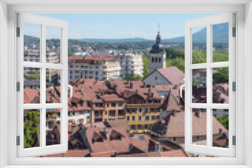Fototapeta Naklejka Na Ścianę Okno 3D - View on the roofs of the city of Annecy in the Alps in France