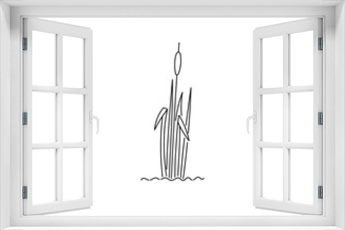 Fototapeta Naklejka Na Ścianę Okno 3D - bulrush drawn isolated vector illustration