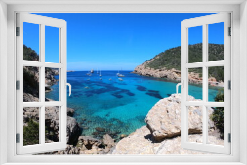 Fototapeta Naklejka Na Ścianę Okno 3D - Blue sea mar azul Ibiza