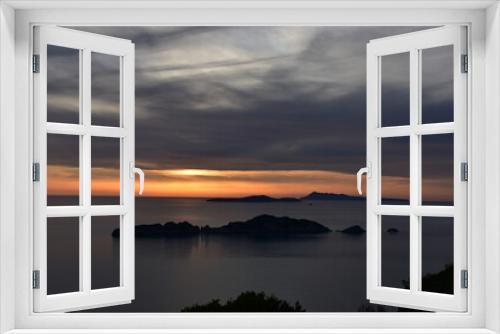 Fototapeta Naklejka Na Ścianę Okno 3D - Beautiful sunset in Afionas village in Corfu,Greece