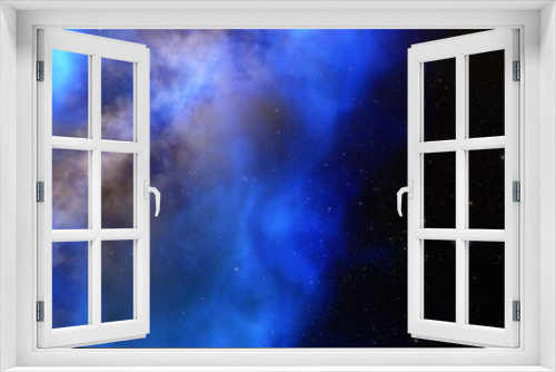Fototapeta Naklejka Na Ścianę Okno 3D - colorful space background with stars, nebula gas cloud in deep outer space, science fiction illustrarion 3d render