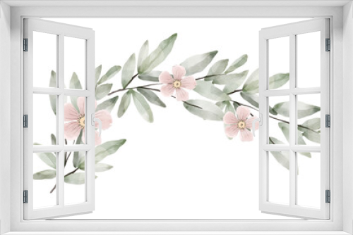 Fototapeta Naklejka Na Ścianę Okno 3D - Floral wreaths - Hand drawn, isolated frames, flowers and leaves bouquets, wedding botanical