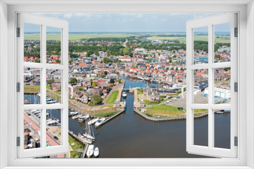 Fototapeta Naklejka Na Ścianę Okno 3D - Aerial from the city Lemmer in Friesland the Netherlands