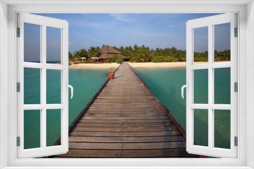 Fototapeta Naklejka Na Ścianę Okno 3D - Jetty at Filitheyo island, Maldives