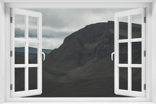 Fototapeta Naklejka Na Ścianę Okno 3D - Dark mountain view