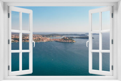 View of Rovinj coastline on the Adriatic sea in summer,Croatia