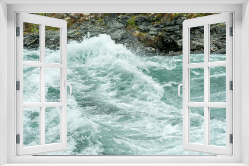 Fototapeta Naklejka Na Ścianę Okno 3D - Crazy rapids on the river in Norway