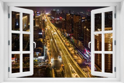 Fototapeta Naklejka Na Ścianę Okno 3D - Night view of Jilin Road overpass in Changchun, China