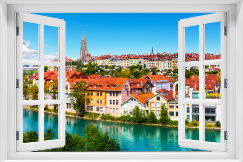 Fototapeta Naklejka Na Ścianę Okno 3D - Summer panorama of Bern, Switzerland