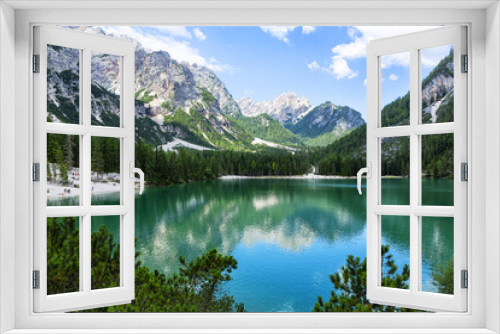 Fototapeta Naklejka Na Ścianę Okno 3D - Lago di Braies, beautiful lake in the Dolomites