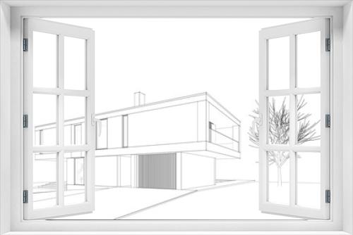 Fototapeta Naklejka Na Ścianę Okno 3D - drawing of a house