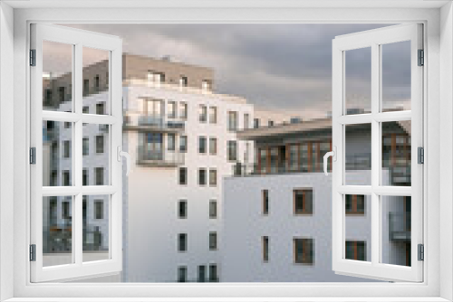 Fototapeta Naklejka Na Ścianę Okno 3D - Modern apartment houses neighborhood.
