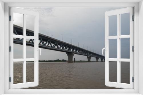 Fototapeta Naklejka Na Ścianę Okno 3D - The dream of the Bangladesh Padma bridge is ready to use. Tomorrow on June 25, 2022, Honorable the Prime Minister of Bangladesh will inaugurate the Padma Bridge.