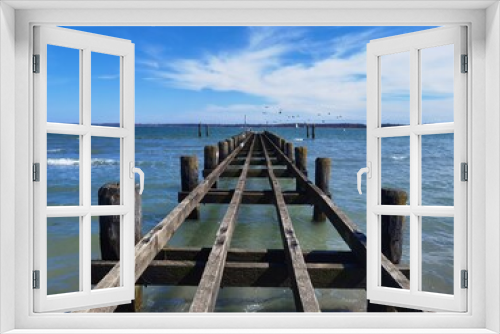 Fototapeta Naklejka Na Ścianę Okno 3D - wooden pier on the sea