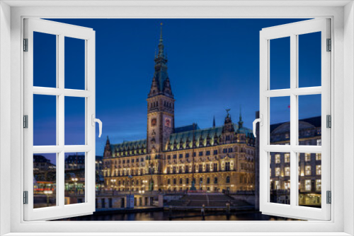 Fototapeta Naklejka Na Ścianę Okno 3D - town hall Hamburg