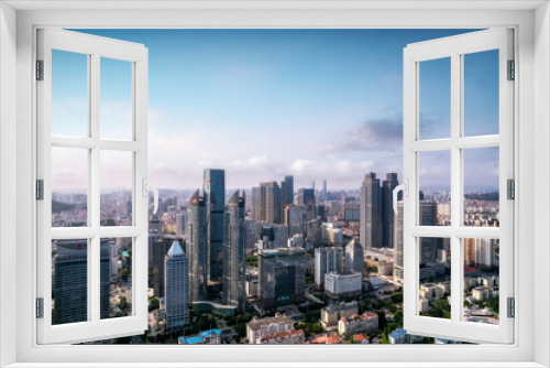 Fototapeta Naklejka Na Ścianę Okno 3D - Qingdao Fushan Bay Financial Center Building Landscape Skyline Aerial Photography