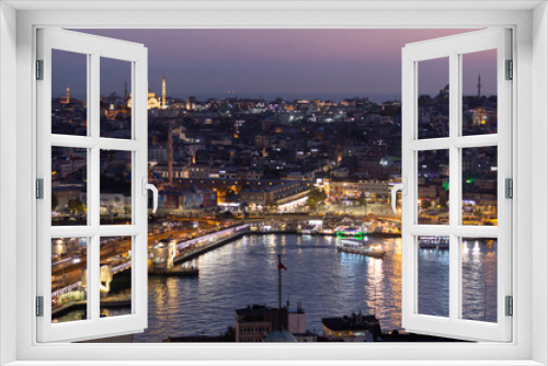 Fototapeta Naklejka Na Ścianę Okno 3D - Istanbul city at night