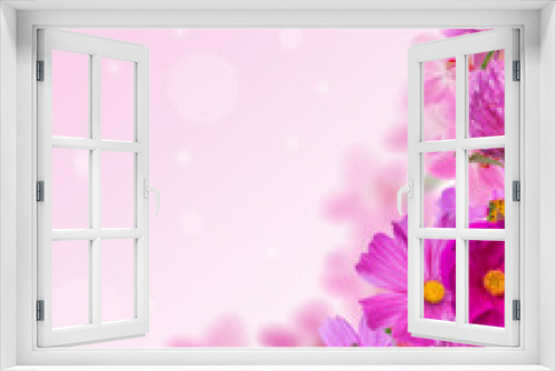 Fototapeta Naklejka Na Ścianę Okno 3D - corner from different pink flowers