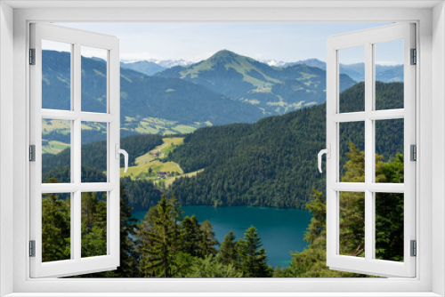 Fototapeta Naklejka Na Ścianę Okno 3D - Lake Hinterstein and National Park Hohe Tauern in the background