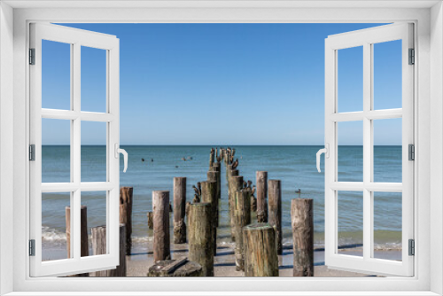 Fototapeta Naklejka Na Ścianę Okno 3D - wooden pier in the sea