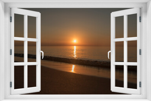 Fototapeta Naklejka Na Ścianę Okno 3D - zachód słońca na plaży